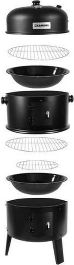 Barbecue Fumeur - BBQ Charbon De Bois - Fumeur Barbecue - Fumeur Barbecue - Fumeur - Four à Grill - Fumeur à Grill - Barbecue De Jardin 3en1 - Fumeur Barbecue - Fumeur Barbecook XL - Couvercle Avec Thermomètre - Zwart - 45x80cm -Magasin D'Accessoires Pour Barbecue 338x1200