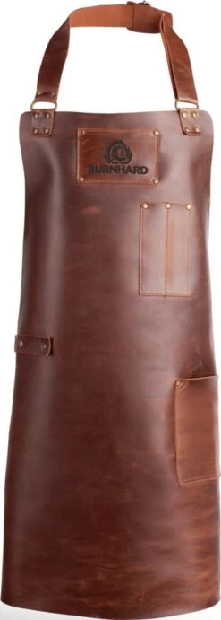 Burnhard Leather BBQ Tablier - Tablier De Barbecue En Cuir De Buffle - Marron -Magasin D'Accessoires Pour Barbecue 429x1200