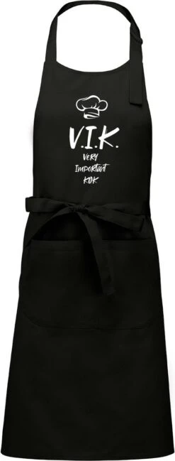 Mijncadeautje - Tablier De Cuisine - VIK Very Important Kok - Noir - Coton - Polyester - (70 X 98 Cm)