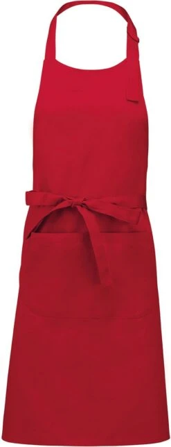KARIBAN Mon Cadeau - Tablier De Cuisine - Mijncadeautje De Cuisine - "Royal Chef" - Rouge - Vierge - Non Imprimé - Polyester / Coton - (75 X 85 Cm)