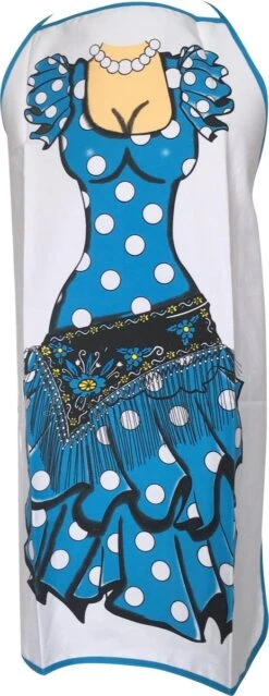 Tablier Espagnol - Flamenco - Tablier De Cuisine Dames Bleu - Habiller Les Vêtements