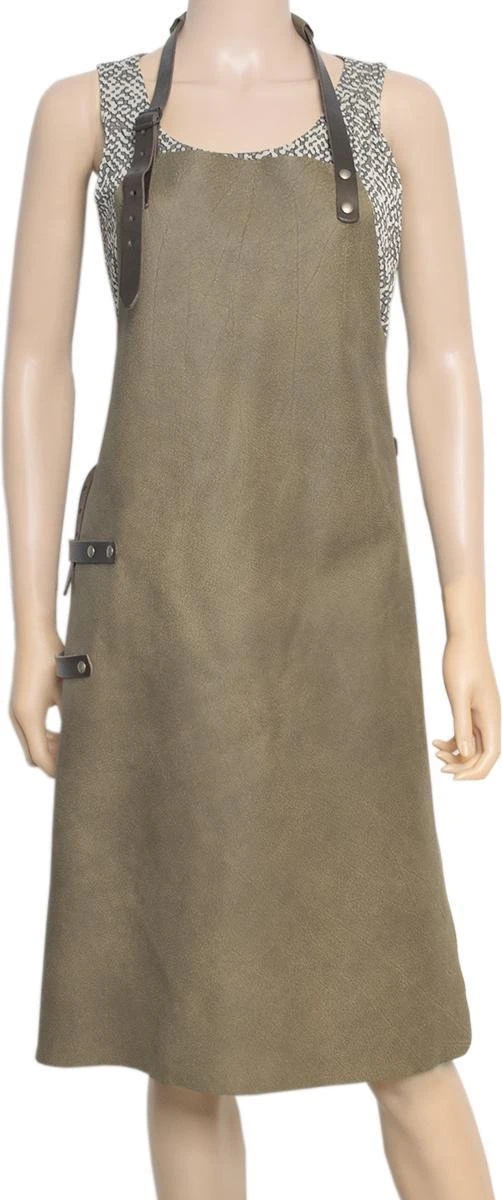 Tablier Cuir - Tablier BBQ - Accessoires BBQ - Vert Olive - Tabliers Cuir Homme Ou Tablier Cuir Femme - 85 Cm X 61 Cm 4 Tablier Cuir - Tablier BBQ - Accessoires BBQ - Vert Olive - Tabliers Cuir Homme Ou Tablier Cuir Femme - 85 Cm X 61 Cm – Image 2