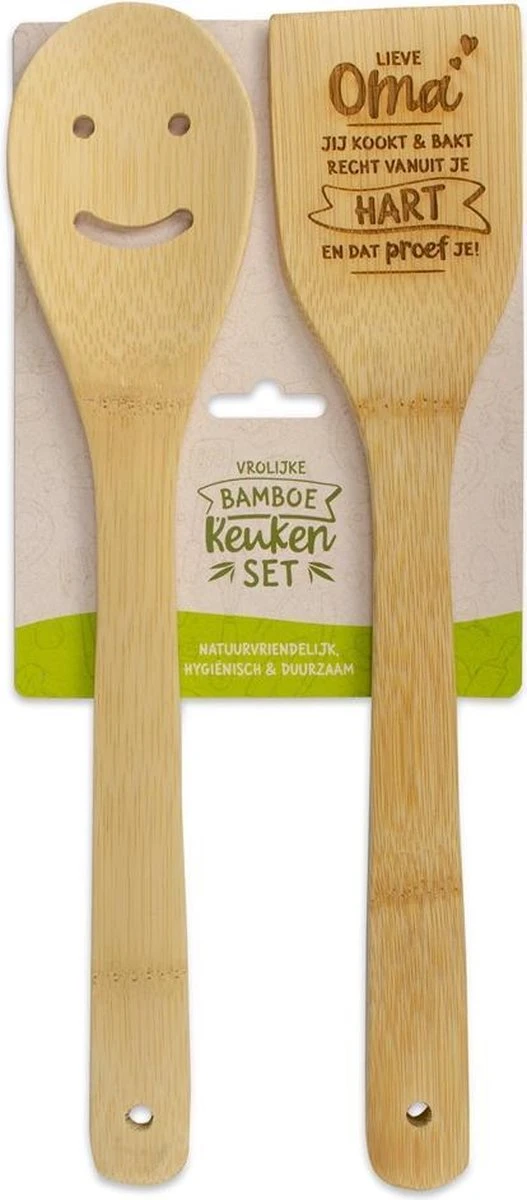 Set De Cuisine En Bambou Avec Texte Chère Grand-mère, Vous Cuisinez Directement De Votre Cœur 3 Set De Cuisine En Bambou Avec Texte Chère Grand-mère, Vous Cuisinez Directement De Votre Cœur