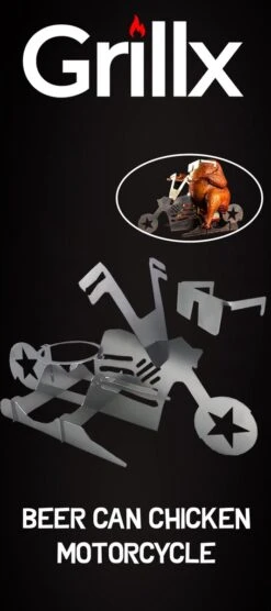 Support De Poulet Pour Canette De Bière GrillX - Moto - Accessoires De BBQ - Poulet à Bière - Outils De Barbecue -Magasin D'Accessoires Pour Barbecue 533x1200