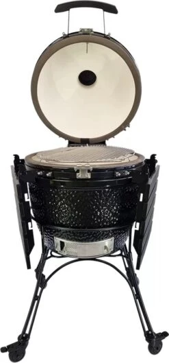 Obelix Kamado Large - 22 Pouces - Zwart - Avec Poseur De Plaque - Feutre En Fibre De Verre - Système D'ouverture / Fermeture - Precision Top-Vent -Magasin D'Accessoires Pour Barbecue 560x1200