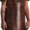 Burnhard Leather BBQ Tablier - Tablier De Barbecue En Cuir De Buffle - Marron -Magasin D'Accessoires Pour Barbecue 570x1200