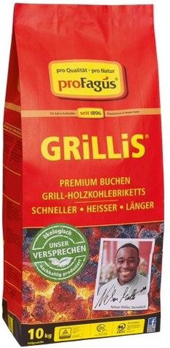 Profagus Grillis BBQ Briquettes PEFC Hêtre - Briquettes De Charbon De Bois De Haute Qualité - Geur- Et Sans Fumée - 2 X 10 Kg 3 Profagus Grillis BBQ Briquettes PEFC Hêtre - Briquettes De Charbon De Bois De Haute Qualité - Geur- Et Sans Fumée - 2 X 10 Kg
