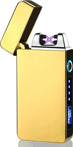 Briquet électrique K&L | Briquet Plasma Rechargeable Par USB | Résistant Au Vent Et Aux Tempêtes | Briquet Plasma | Or