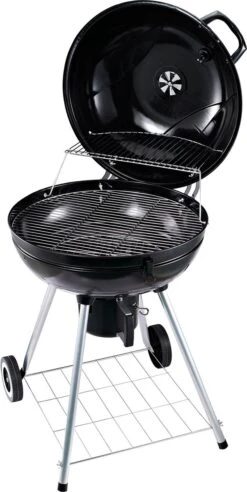 Outsunny Gril Chariot Charbon De Bois Pique-nique Gril Barbecue Avec Récupérateur De Cendres Métal Rond 846-021