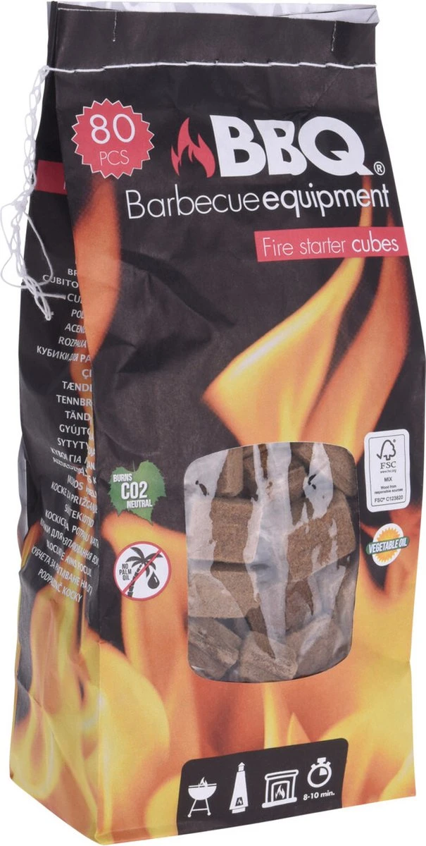 Briquettes Pour BBQ /allume-charbon Avec Manche En Bois 27 Cm - Y Compris 80x Allume-feux Pour BBQ 5 Briquettes Pour BBQ /allume-charbon Avec Manche En Bois 27 Cm - Y Compris 80x Allume-feux Pour BBQ – Image 3