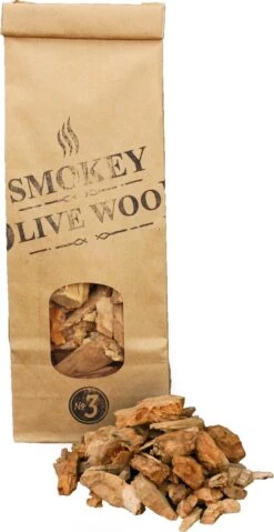 Smokey Olive Wood - Copeaux De Bois - Bois D' Olivier- 500ml - Copeaux De Grande Taille ø 2cm-3cm