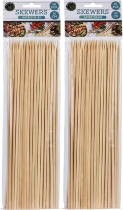 200x Brochettes/brochettes En Bois De Bamboe 30 Cm - Brochettes - Brochettes BBQ - Brochettes Cocktail