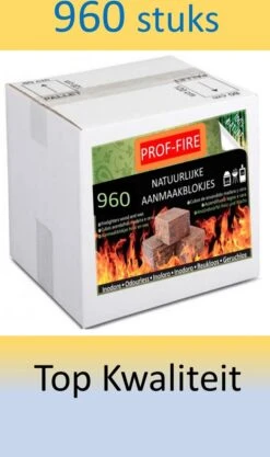 Prof-Fire - Coffret De 960 Allume-feux - Neutre En CO2 - Respectueux De L'environnement - Qualité Fire-Up