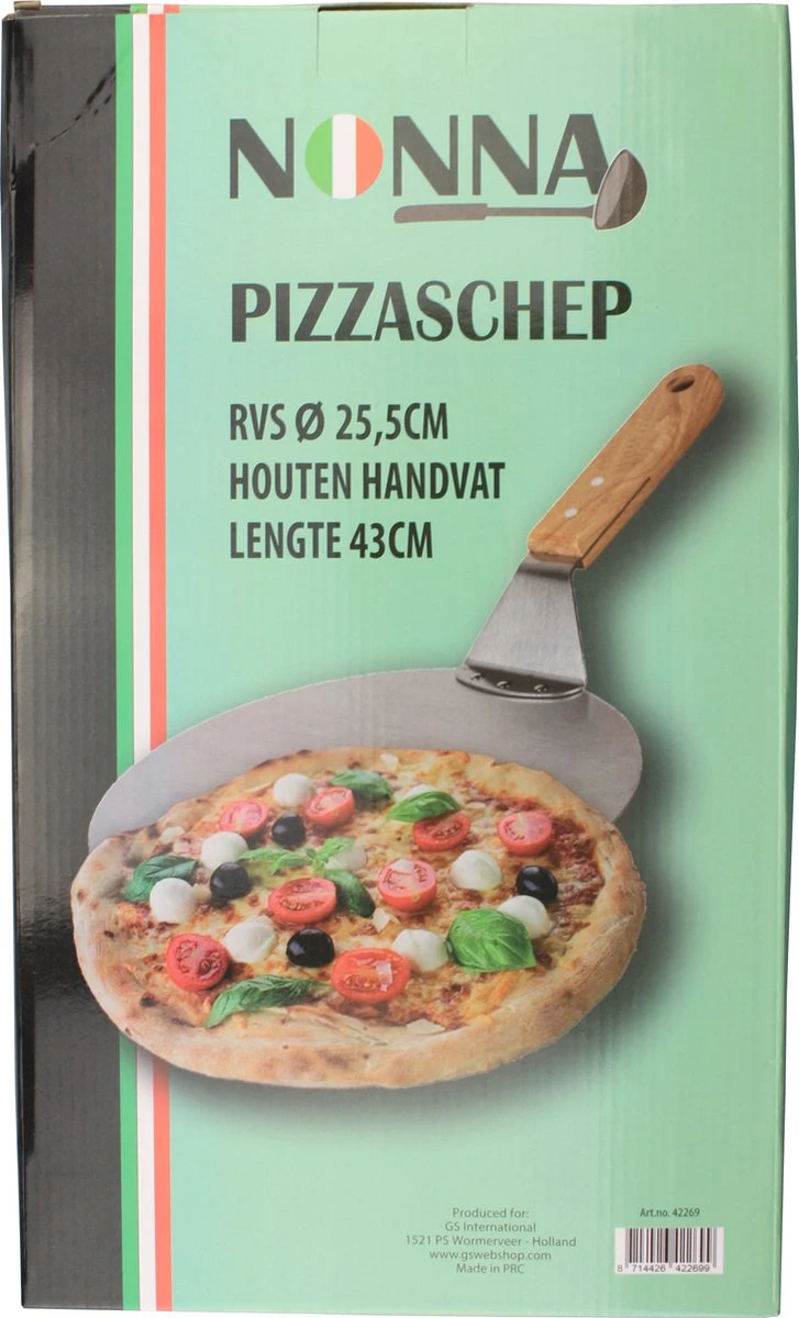 Nonna Pelle à Pizza Inox Ø25,5 - Spatule à Pizza Ronde Pour BBQ Ou Four Avec Manche En Bois - Longueur: 43 Cm 5 Nonna Pelle à Pizza Inox Ø25,5 - Spatule à Pizza Ronde Pour BBQ Ou Four Avec Manche En Bois - Longueur: 43 Cm – Image 3