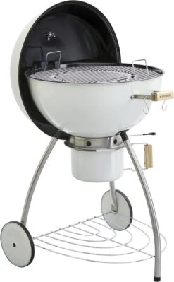 NATERIAL - Barbecue à Charbon PHOENIX BETA II - 8 Personnes - Ø 57 Cm - H. 108 Cm - Acier émaillé - Crème - Kogelbarbecue
