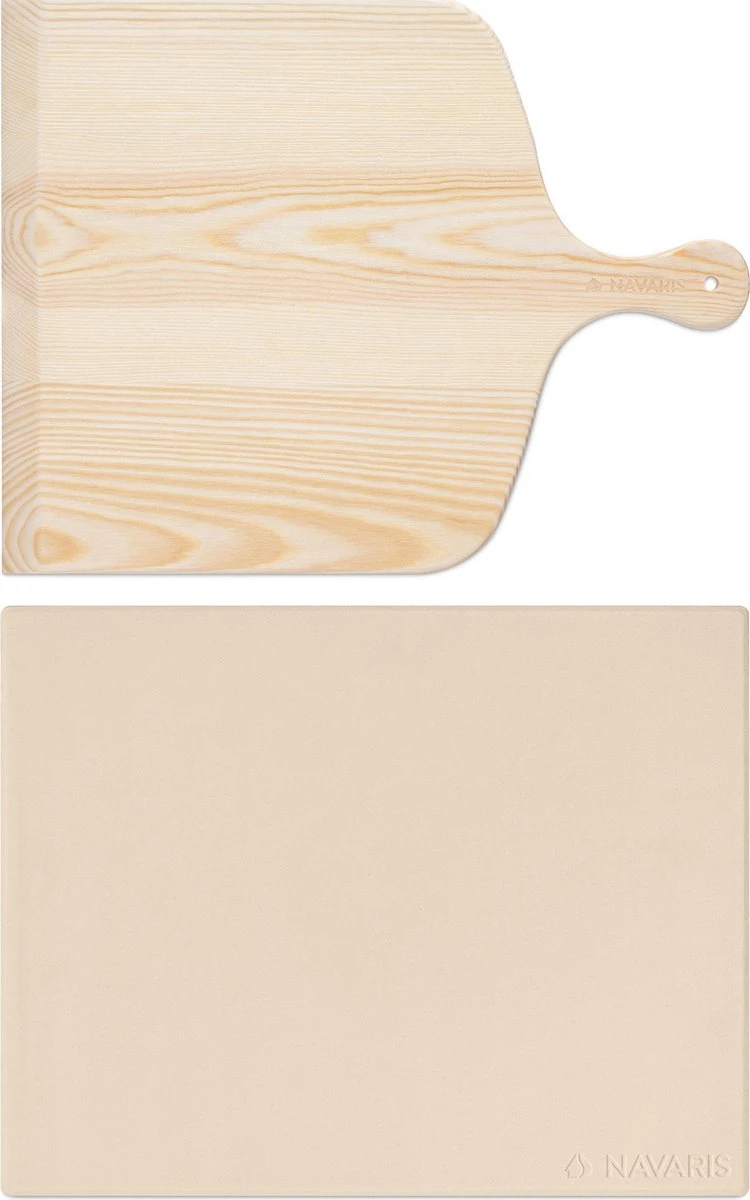 Navaris XL Pour Four, Grill Et Barbecue - Assiette à Pizza Rectangulaire 38 X 30 Cm - Set Avec Pelle à Pizza - Céramique émaillée 4 Navaris XL Pour Four, Grill Et Barbecue - Assiette à Pizza Rectangulaire 38 X 30 Cm - Set Avec Pelle à Pizza - Céramique émaillée – Image 2