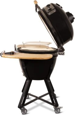 Patton - Kamado 21 - Premium Black - Barbecue En Céramique - Avec Indicateur De Température à Cœur Bluetooth - éclairage LED - Grand Modèle - Complet - Noir -Magasin D'Accessoires Pour Barbecue 782x1200