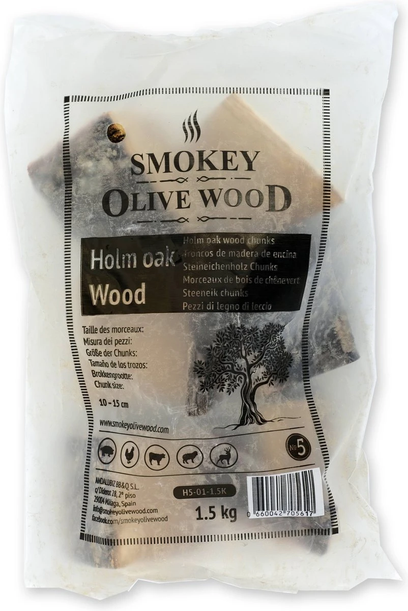 Smokey Olive Wood Fumé I Morceaux Fumés I Chêne Vert I 1,5KG 4 Smokey Olive Wood Fumé I Morceaux Fumés I Chêne Vert I 1,5KG – Image 2