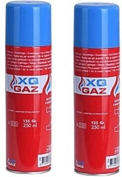 2x Bidons Briquet De Remplissage / Remplissage De Gaz / Bouteille De Gaz Butane - 250 Ml - Remplissage Plus Léger + 5 Adaptateurs