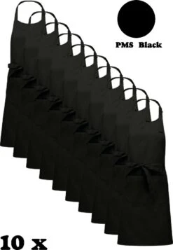 KARIBAN Awesome- Gifts - Tablier De Restauration - Tablier De Cuisine - Tablier De Cuisine - Tablier De Barbecue - Non Imprimé - 76 X 90 Cm - Par 10 Pièces - Noir