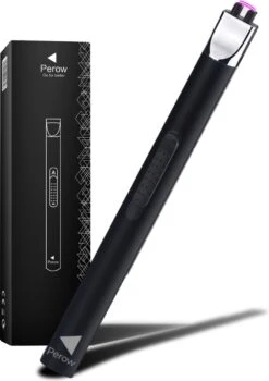Briquet électrique Long Rechargeable - Briquet à Plasma Durable - Coffret Cadeau Inclus - BBQ - Bougies - Zwart