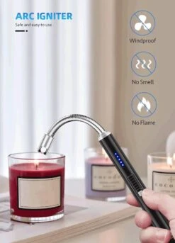Le Briquet White Bull-Long Stick-Electronic Light-Rechargeable-Windproof Lighter Pour La Kitchen, La Bougie Et Le BBQ. -Magasin D'Accessoires Pour Barbecue 864x1200