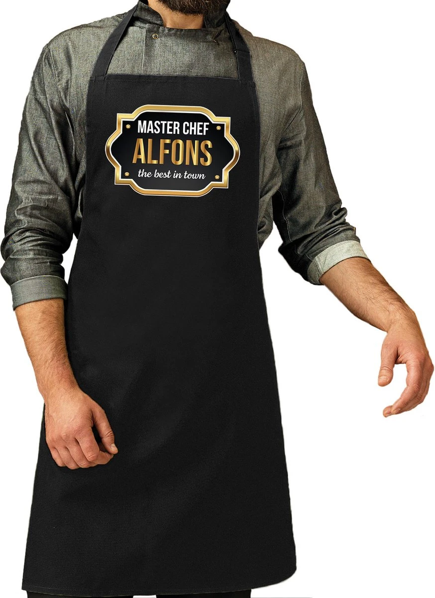 Nom Cadeau Master Chef Alfons Tablier De Cuisine / Tablier De Barbecue Noir Pour Homme / Homme - Cadeau Fête Des Pères / Anniversaire / Retraite 3 Nom Cadeau Master Chef Alfons Tablier De Cuisine / Tablier De Barbecue Noir Pour Homme / Homme - Cadeau Fête Des Pères / Anniversaire / Retraite
