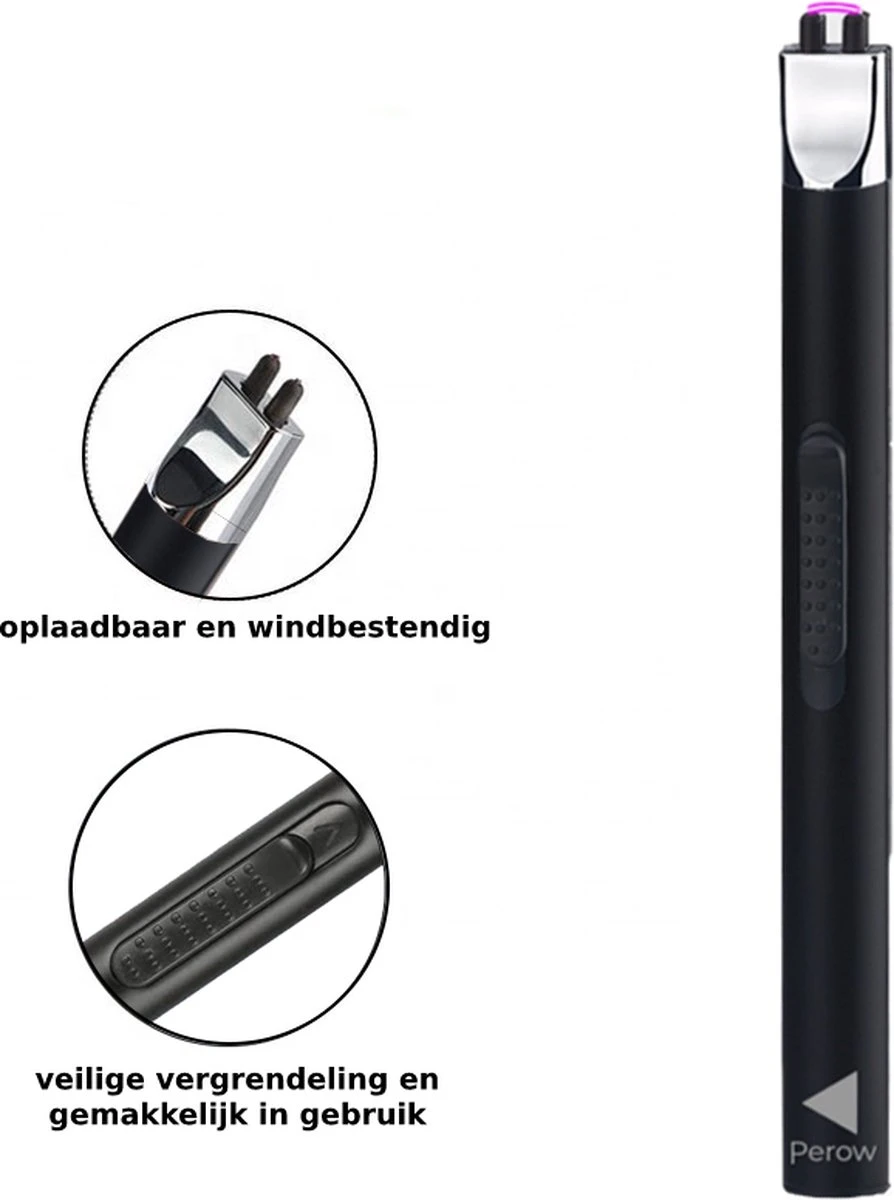Briquet électrique Long Rechargeable - Briquet à Plasma Durable - Coffret Cadeau Inclus - BBQ - Bougies - Zwart 9 Briquet électrique Long Rechargeable - Briquet à Plasma Durable - Coffret Cadeau Inclus - BBQ - Bougies - Zwart – Image 7