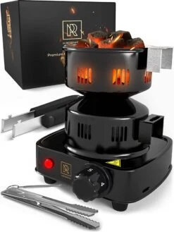 M. Rosenfeld Allume-charbon électrique - Fire Tower 3.0 Allume-charbon Avec Câble Extra Long De 150 Cm, Panier à Charbon Amovible Et 2 Pinces.