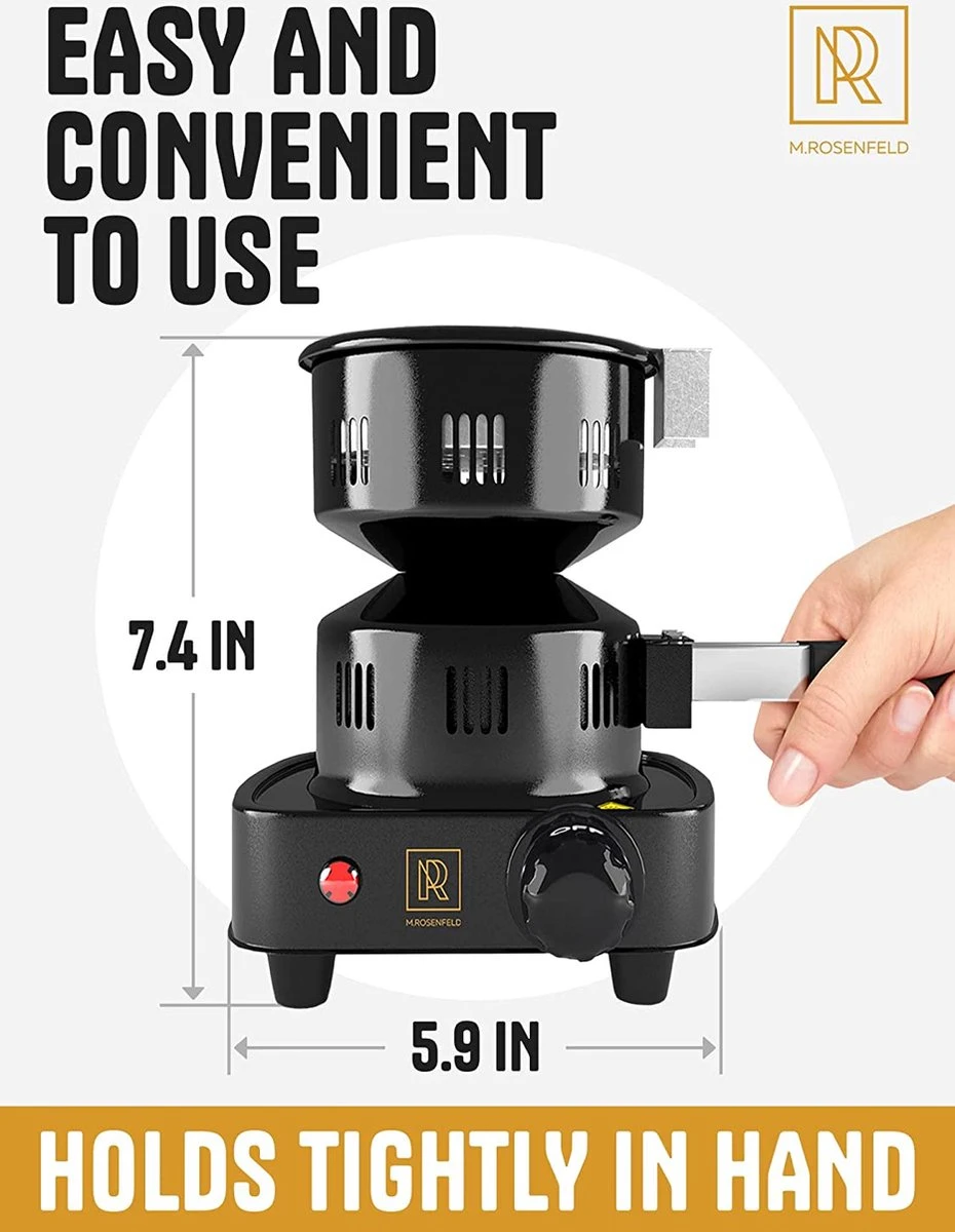 M. Rosenfeld Allume-charbon électrique - Fire Tower 3.0 Allume-charbon Avec Câble Extra Long De 150 Cm, Panier à Charbon Amovible Et 2 Pinces. 6 M. Rosenfeld Allume-charbon électrique - Fire Tower 3.0 Allume-charbon Avec Câble Extra Long De 150 Cm, Panier à Charbon Amovible Et 2 Pinces. – Image 4