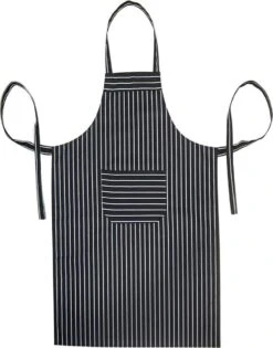Tablier De Cuisine Homéé - Tablier Rayures Noires - 70 X 100 Cm