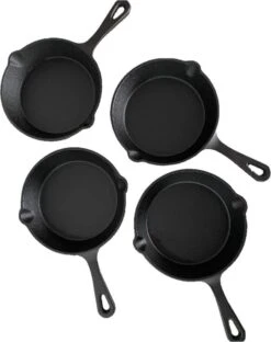 Set De Poêles à Frire En Fonte - 16cm, - Pré-assaisonné - 4 Pièces