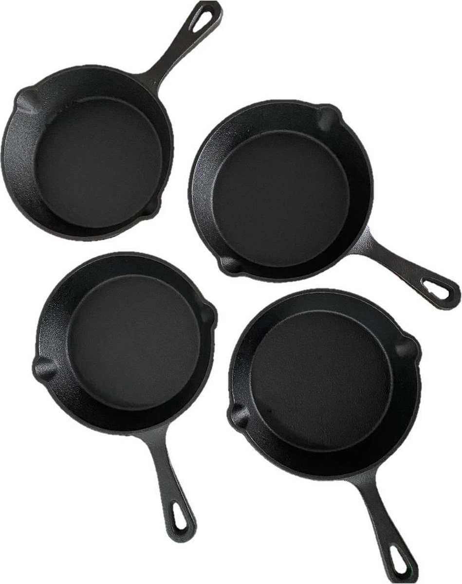 Set De Poêles à Frire En Fonte - 16cm, - Pré-assaisonné - 4 Pièces 3 Set De Poêles à Frire En Fonte - 16cm, - Pré-assaisonné - 4 Pièces