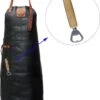 Sorprese Premium – Tablier Bbq – Crème Brun-noir – Tablier Bbq Homme – 100% Cuir Premium – Y Compris Ouvre-bouteille - Tablier Bbq Cuir Homme