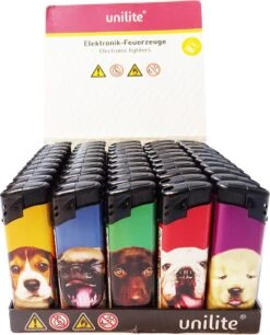 100x Briquets Rechargeables - Unilite - Briquet Clic De Haute Qualité - Imprimé Chien/chiot - Avec 2x Bouteilles De Gaz -Magasin D'Accessoires Pour Barbecue 968x1200 1