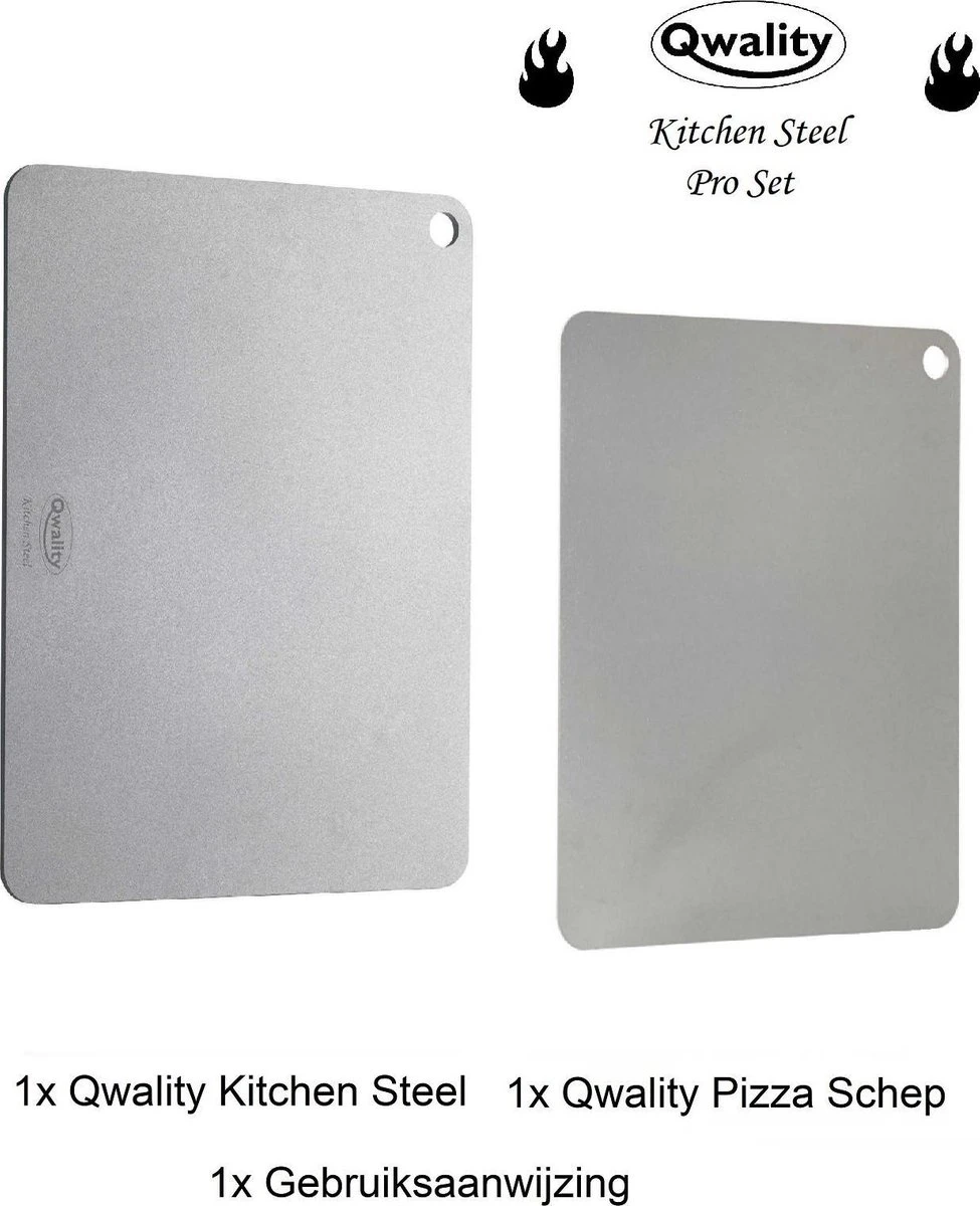 Ensemble De Pierre à Pizza En Acier PRO - Pelle à Pizza Incluse - Pierre à Pizza - Pain De Cuisson - Acier De Cuisine Par Qwality 3 Ensemble De Pierre à Pizza En Acier PRO - Pelle à Pizza Incluse - Pierre à Pizza - Pain De Cuisson - Acier De Cuisine Par Qwality