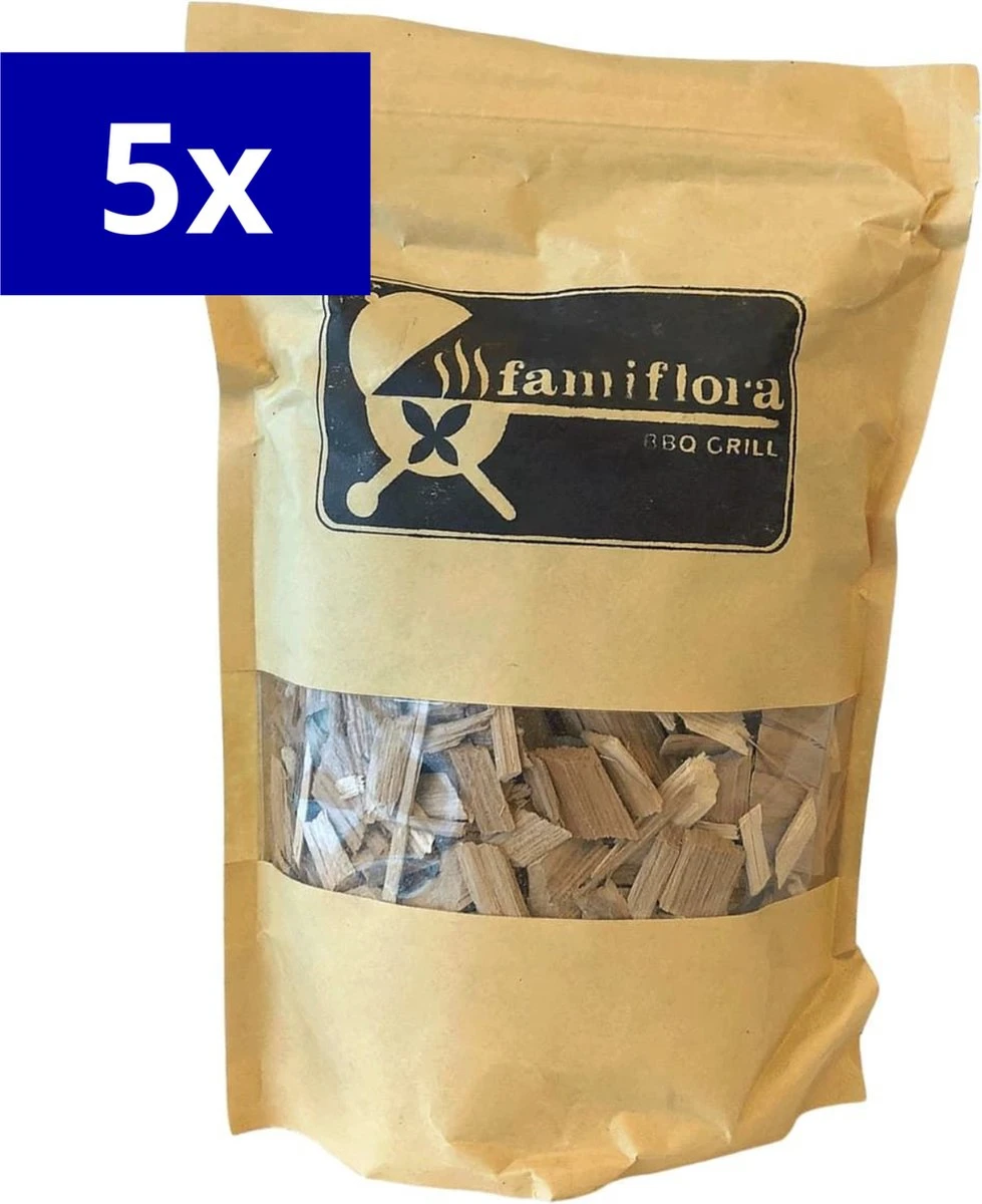 Famiflora BBQ Smoke Chips - Hickory Wood - 8500ML (5 Pièces De 1700ML) - Bois à Fumer Idéal Pour La Volaille, Les Côtes Levées, Le Gibier Et Le Porc 3 Famiflora BBQ Smoke Chips - Hickory Wood - 8500ML (5 Pièces De 1700ML) - Bois à Fumer Idéal Pour La Volaille, Les Côtes Levées, Le Gibier Et Le Porc