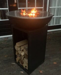 RJRoyal Living Plancha Grill BBQ Amigo Avec Couvercle Et Rangement Bois Brasero Inox Cuisine Exterieure Brasero Pour Exterieur 67x67x95cm -Magasin D'Accessoires Pour Barbecue 981x1200